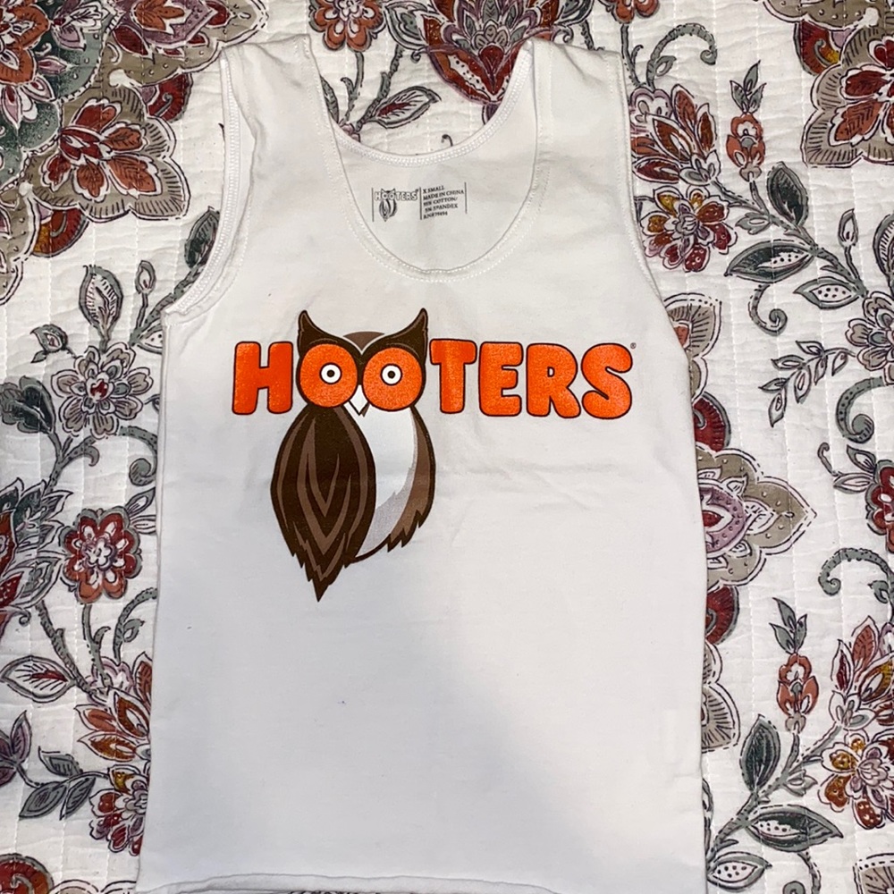 Hooters size XS white tank top.